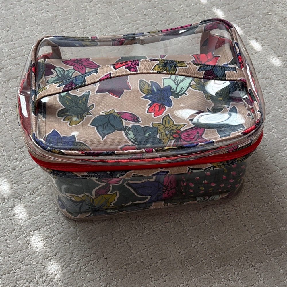 Vera Bradley toiletries case with makeup brush holder